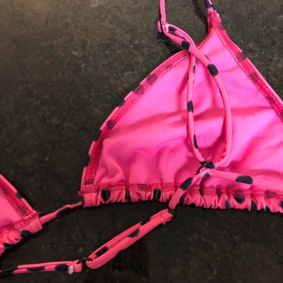 Pink Polkadot Bikini Top - Picture 3 of 4